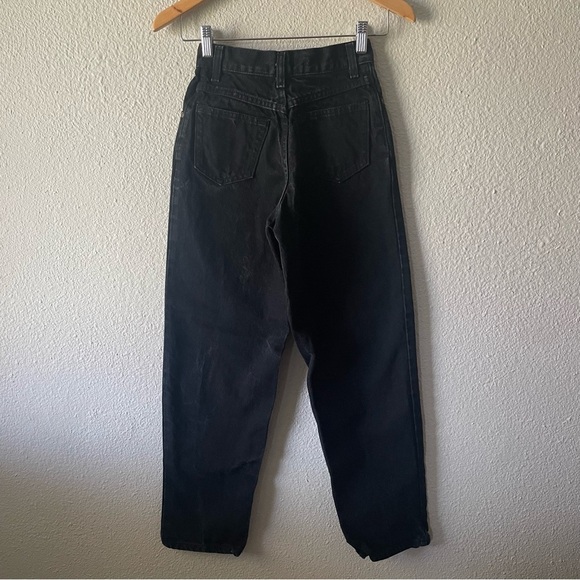Vintage Curfew Tapered Jeans Girls 14 Slim (23x26) Black Distressed Cotton - Picture 11 of 16